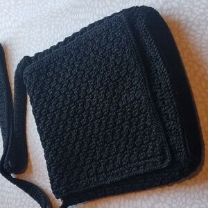 The Sak Original Black Crochet Shoulder Bag